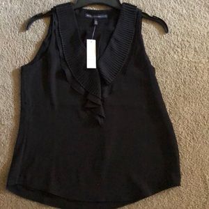 NWT White House black market ruffled sheer shell size 2